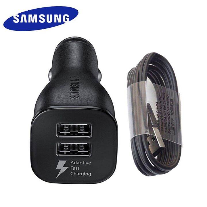 Samsung Car Charger Dual USB Adaptive Fast Adapter Micro USB Type C Cable  For Galaxy s10 s9 s8 Plus S10+ Note 10 plus note10 S20 