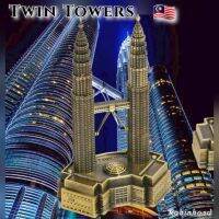 ?พร้อมส่ง? โมเดลโลหะ TWIN TOWER ความสูงขนาด 18 ซม. โมเดลตกแต่งห้องนั่งเล่น  ตึกแฝดปิโตรนาส มาเลเซีย ตกแต่งบ้าน