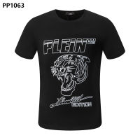 เสื้อคุณภาพสูงแขนสั้นผ้าคอตตอนพิมพ์ลายหัวพิมพ์ลายเสือ Philipp Plein เสื้อเท่ๆสำหรับผู้ชาย