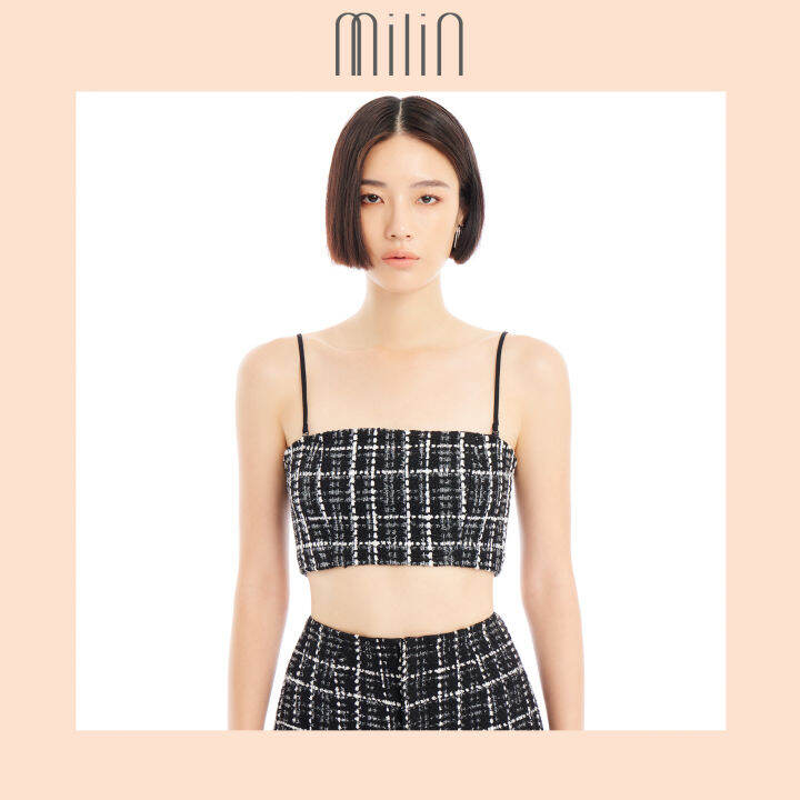 milin-tweed-cropped-tube-top-เสื้อเกาะอกผ้าทวีด-adapt-tube-top