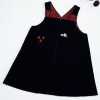 Baby girl autumn winter vintage Japanese Corduroy vest dress kids casual cute embroidered a-line dress