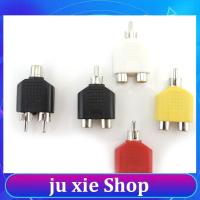 JuXie store RCA Splitter 1 Male to 2 Female 1 femae 2RCA male Plug  Y 3.5mm RCA jack connectors Double AV Audio Video Adapter Converter