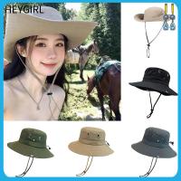 HEYGIRL กระบังแสง Topi Bucket โพลีเอสเตอร์กันยูวีหมวกคาวบอยผู้ชายแห้งเร็วหมวกชาวประมง