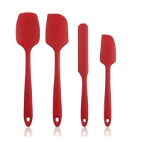 4Pcs Silicone Scraper Set Cream Spatula Silicone Heat Resistant Seamless Design Kitchen Spatula for Non Stick Cookware