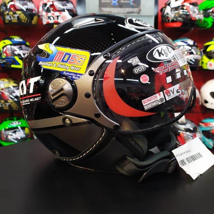 Helm KYT Elsico 3 Black Gloss/GunMetal Classic Halfface Original