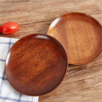 Wooden Fruit Storage Tray Round Plates Fruit Cake Tea Coffee Dessert Dish Food Storage Tray Kitchen Storage Organization