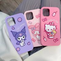 Cartoon Sanrio Hello Kitty Cinnamoroll Kuromi Silica Gel Soft Phone Case For iPhone 14 13 12 11 Pro Max Anti-drop Shell Y2k Girl