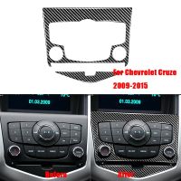 、‘】【； 4Pcs CD Panel Trim Decorative Decals Cover Fit For Chevrolet Cruze 2009-2015 Carbon Fiber Car Decoration Auto Parts