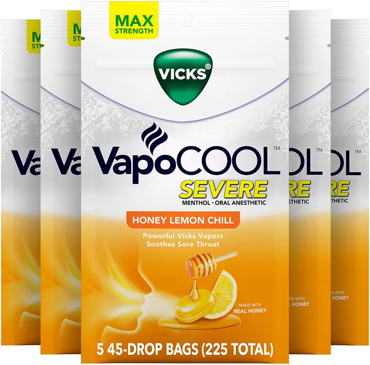 Vicks VapoCOOL Severe, Medicated Drops, Menthol Soothes Sore Throat