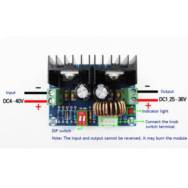 แรงดันไฟฟ้า-dc-dc-โมดูลควบคุม200w-xl4016-8a-โมดูลไฮพาวเวอร์สเต็ปดาสเต็ปดาสเต็ปดาโนพร้อมโพเทนชิโอมิเตอร์ภายนอก