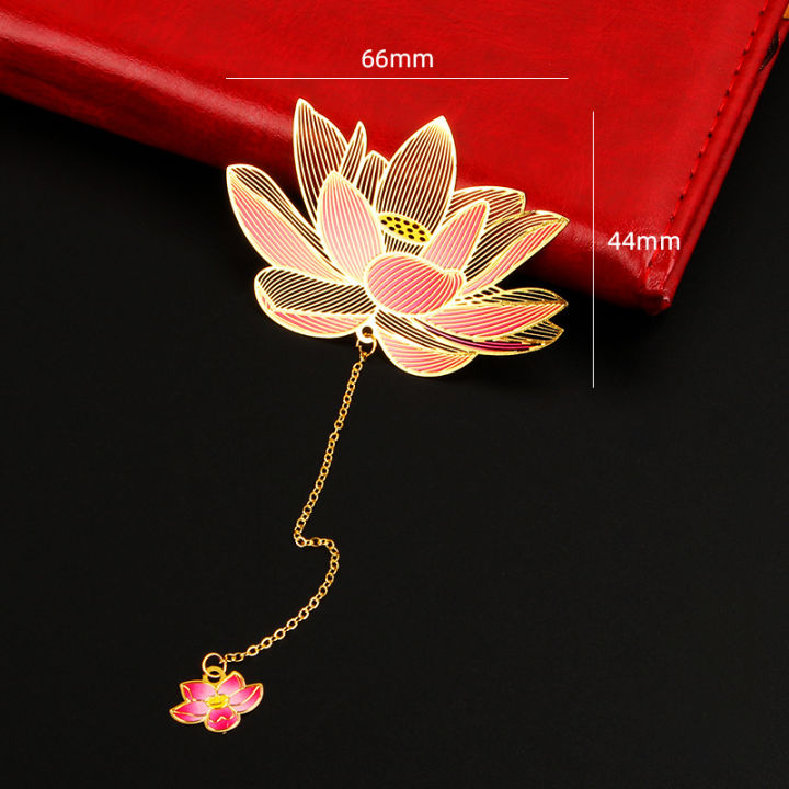 four-leaf-clover-bookmark-hollow-carved-bookmark-lotus-bud-bookmark-painted-bookmark-brass-bookmark-flower-metal-bookmark