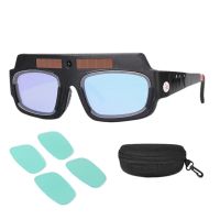 Solar Powered Auto Darkening Welding Mask Helmet Goggles Welder Glasses Arc Anti-Shock Lens with Storage Case