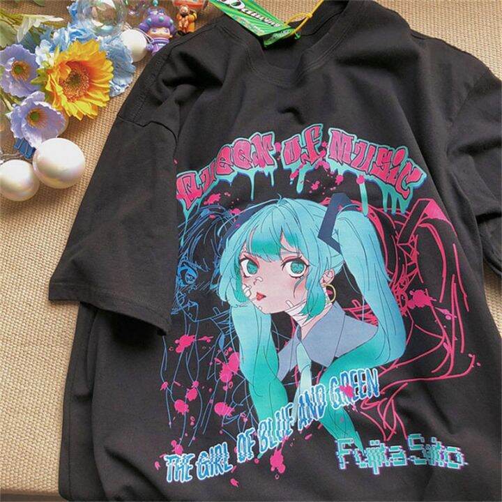 Tee Shirt Japanese Anime Girl Anime Girl Oversized Shirt - Cotton Anime ...