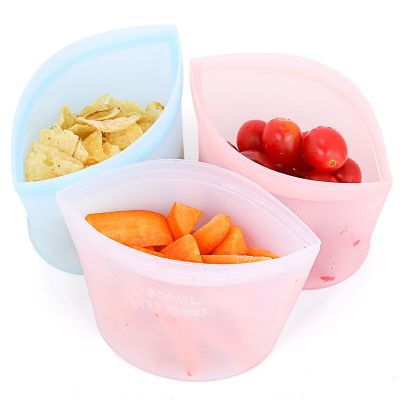 Kitchen Reusable Ziplock Silicone Storage Fresh-keeping Storage Double Color Zipper Three Food New Bag Bag Gauge Thickened Food Food Storage Dispenser