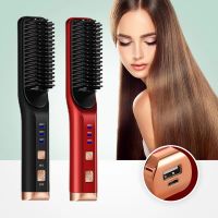 ✓ Hair Straighter 3 In 1 Multifunctional Heating Comb Carry Flat Iron Cordless Hair Straightener Brush