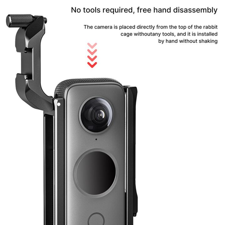 สำหรับติดตั้งเคสกรงโลหะ360-x2เดียวกรอบเคสกันน้ำป้องกันกล้องพร้อมฐานรอง-cold-shoe-สำหรับไฟ-led-ไมโครโฟน-vlog