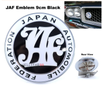 [ JAF ] TOYOTA KE30 KE70 Universal Black JAF Japan Automobile Federation Front Grill Badge Car JDM Emblem 9cm โตโยต้า โลโก้ติดกระจังหน้าแต่งรถยนต์ ของแต่งญี่ปุ่น jdm