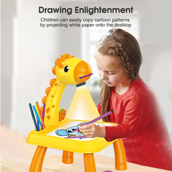 Hellokimi đồ chơi bàn vẽ với đèn chiếu led trẻ em tập vẽ, dễ tẩy xóa - intl - ảnh sản phẩm 4