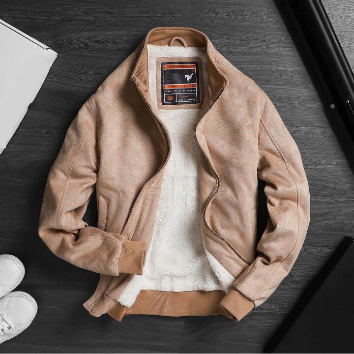 Áo khoác da lộn Zara màu navy | ZoneFM
