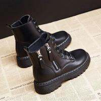 COD dsdgfhgfsdsss High quality real soft leather Martin boots womens British优质真软皮马丁靴女英伦风2021增高平底短筒女靴百搭靴子幸福的小店