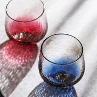 [COD] Yachiyo starry sky Japanese-style hammer grain crystal glass whiskey high-value teacup for children