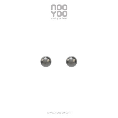 NooYoo ต่างหูสำหรับผิวแพ้ง่าย Ball 3/4/5 mm Surgical Steel (สีขาว/สีทอง)