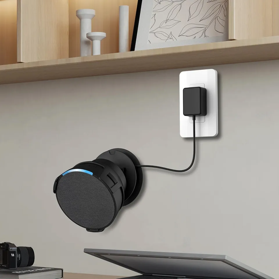 Wall-mounted Smart Speaker Holder For Echo Pop Speaker Bracket Space Saving  Home Decoration Built-in Cable Management