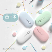 เมาส์พาสเทล ⚡️เมาส์ไร้สาย 2.4ghz ไร้เสียง แบตในตัว  เม้าส์ macaron สีสวย เมาส์บลูทูธ Bluetooth mouse M5