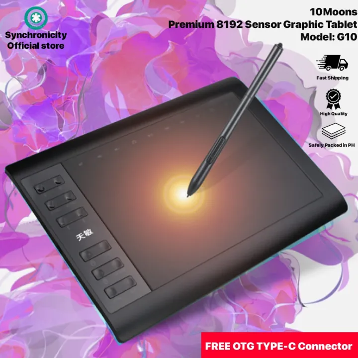 Graphic Tablet Digital Art Pad 10moons G10 Digital Tablet Graphic Artist Computer Or Phone 10 Moon Lazada Ph