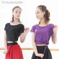 Aolzbiip49h ผู้ใหญ่แขนสั้น Modal Latin Belly Crop Top T เสื้อเครื่องแต่งกายสำหรับขายผู้หญิงเต้นรำเสื้อผ้า Dancer สวมใส่เสื้อผ้า