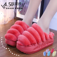 Womens Furry slippers Fashion Platform shoes Autumn Winter Anti-skid Warm Fur For Indoor Home Slippers Dropshopping