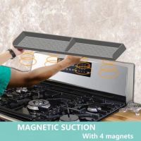 【CC】♞❖  Spice Rack Organizer Stove Top Shelf with Magnets Silicone 2 Functional Partitions Supplies