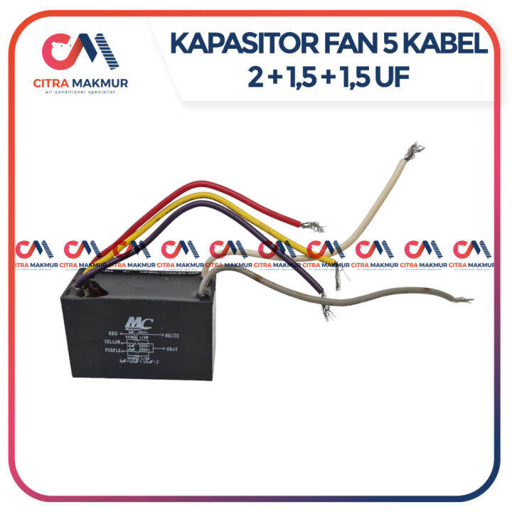 Kapasitor Fan Kipas Angin Ceiling Plafon Capung 5 Kabel 2 1,5 uF