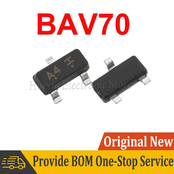 |“{} 50Pcs BAV70 BAV70LT1G 0.2A 70V SOT-23 A4 SMD SOT Transistor New And Original IC Chipset