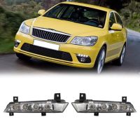 LED รถ DRL ไฟตัดหมอก1คู่ไฟกันชนมีไฟวิ่งกลางวัน Octavia RS 2009-2013โคมไฟสำหรับขับรถอัตโนมัติ