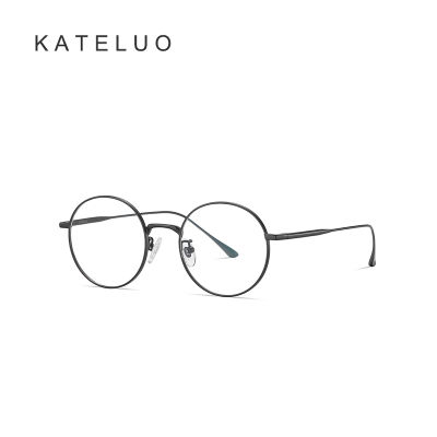 KATELUO หรูหราใหม่แบรนด์ที่ออกแบบโดยดีไซเนอร์ทรงกลมไทเทเนี่ยมแว่นสายตาผู้ชายกรอบแว่นสายตาสั้นผู้หญิงกรอบแว่นตาแบบ Ultralight PT913