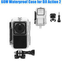 สำหรับ DJI Action 2เปลือกปิดผนึกป้องกันดำน้ำเคสกันน้ำ60M อุปกรณ์เสริมสำหรับกล้องกีฬากันน้ำ