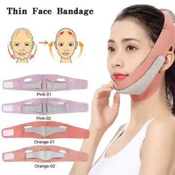 Face Slimming Belt, Bandage Belt Mask Face-Lift Double Chin Skin Strap(Pink)
