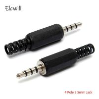 3.5mm 4 Pole Solder Plug DIY Audio Earphone Jack Headphone Speaker Cable Repair Connector Adapter