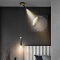 Modern Bedroom Bedside Pendant Lamp with Rotatable Spotlight for Picture Bedside Reading Lighting LED Suspension Hanging Light