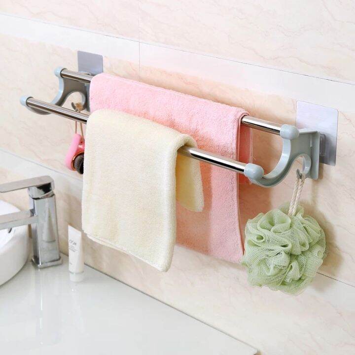 Towel Racks Holder Shelf Bath Toilet Bathroom Washroom Seamless Sticker ...