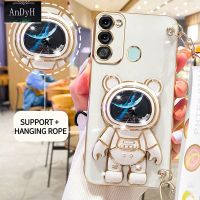 AnDyH Casing For infinix Itel Vision 3 Itel S17 P38 Phone Case Cute 3D Starry Sky Astronaut Desk Holder with lanyard