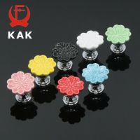 ♠ KAK Orchid Ceramic Handles Drawer Knobs Kitchen Cupboard Door Handles for Kids Room Cabinet Handles with screws Furniture Handle