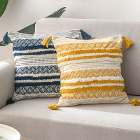 Boho Decor cushion cover Blue Yellow Black Tufted Jacquard Pillow cover for Home decoration Sofa Bed 45x45cm30X50cm50x50