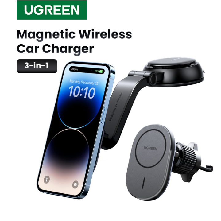 UGREEN 3in1 Wireless Car Mount Charger 7.5W for iPhone 14