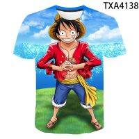 2023 Customized Fashion 9527 T-shirt mens short sleeve large  loose mens animation surrounding luffy T-shirt 3D p，Contact the seller for personalized customization