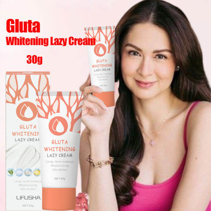 Gluta Whitening Lazy Cream Original for Face 30g Glutathione Whitening