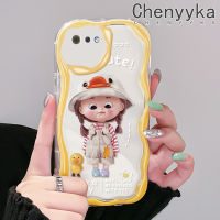 เคส Chenyyka สำหรับ Realme C2S C2เคส A1K OPPO เคสลายการ์ตูนน่ารักรูปเป็ดน้อยเด็กผู้หญิงสีสันสดใสขอบคลื่นเนื้อครีมเคสโทรศัพท์โปร่งใสนิ่มป้องกันเคสใสซิลิโคน