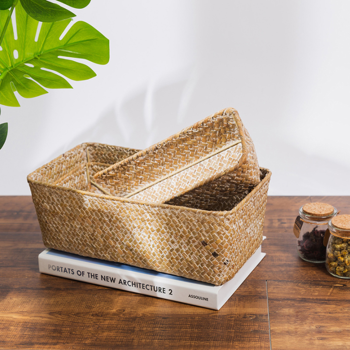 hand-woven-storage-baskets-rectangular-rattan-fruits-sundries-storage-box-seagrass-picnic-basket-holder-home-cosmetics-organizer