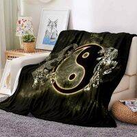 2023 3D Print Dragon Yin and Yang Flannel Throw Blanket for Teens Boys Gifts Soft Lightweight for Sofa Bed Couch King Size Bedspread